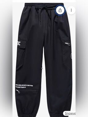 Men's Black Arctic waterproof snowboard/ski pants
